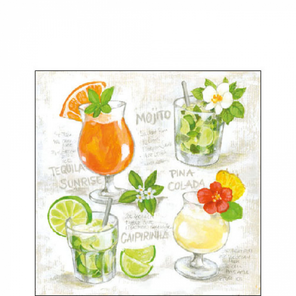 Cocktail-Servietten "Four Cocktails"